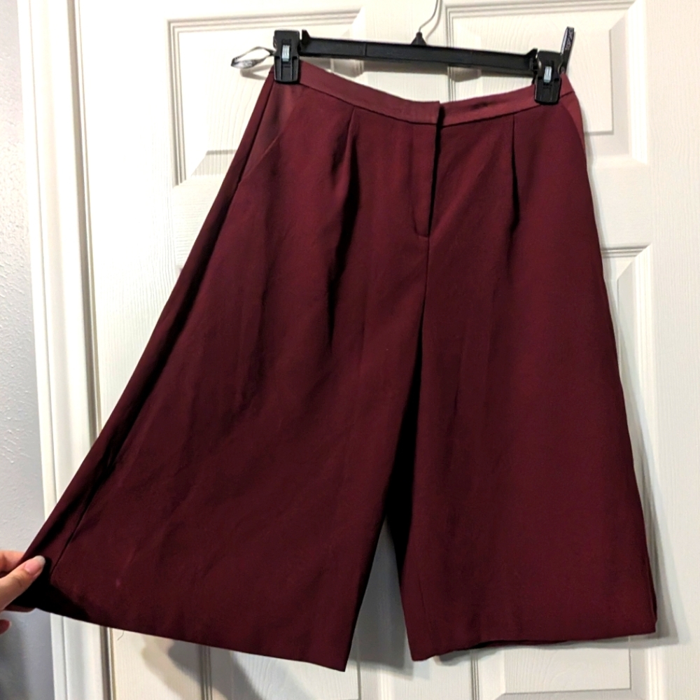 TopShop Petite Vintage Bermuda Shorts Maroon
